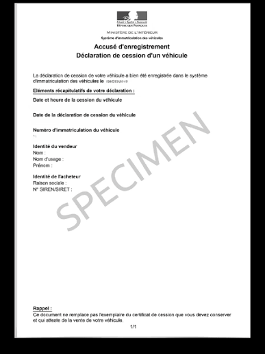 Déclaration de cession